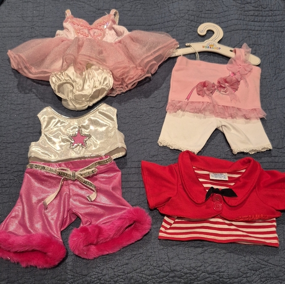 Build A Bear Adorable Outfits Set - Pink, Red, and White Bundle - Picture 1 of 1